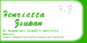 henrietta zsupan business card